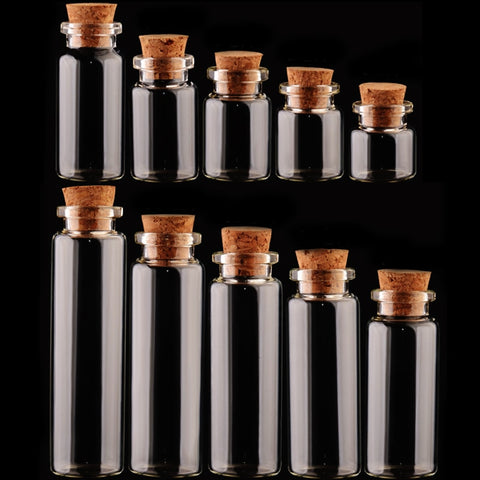 Hot 1PC Glass Bottle DIY Jars Message Vials Cork Stopper Ornaments Mini Decoration Small Containers Mason Jar Transparent