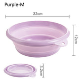 Travel Folding Wash Basin Bucket Container Portable Fruit Basin Collapsible Silicone Washtub Baby Washbasin Bathroom Accessories