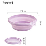 Travel Folding Wash Basin Bucket Container Portable Fruit Basin Collapsible Silicone Washtub Baby Washbasin Bathroom Accessories