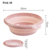 Travel Folding Wash Basin Bucket Container Portable Fruit Basin Collapsible Silicone Washtub Baby Washbasin Bathroom Accessories