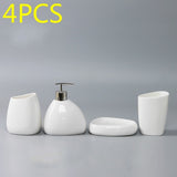 Bathroom Accessories Set Ceramic Soap Dispenser Toothbrush Holder Tumbler Soap Dish Cotton Swab Aromatherapy Household Articles