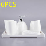 Bathroom Accessories Set Ceramic Soap Dispenser Toothbrush Holder Tumbler Soap Dish Cotton Swab Aromatherapy Household Articles