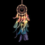 Wall Dreamcatcher  Led Handmade Feather Dream Catcher Braided Wind Chimes Art For room decoration Hanging home decor Decoration