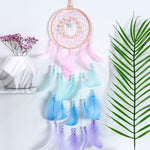 Wall Dreamcatcher  Led Handmade Feather Dream Catcher Braided Wind Chimes Art For room decoration Hanging home decor Decoration