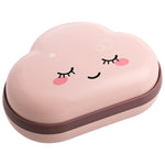 Cute Cartoon Clouds Shape Soap Box Bathroom Drain Soap Holder Portable Travel Soap Protect Case Bathroom Accessories