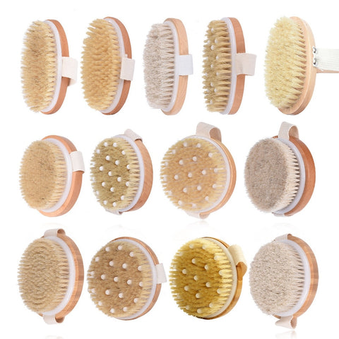 2020 Show Room High-grade Bamboo Bath Brush Bristles Horse Mane Bath Brush Mixed Massage Bath Brush Massage Shower Cleaning