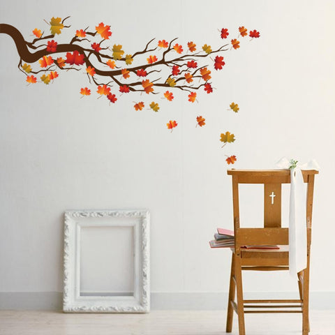 Maple Leaf branches Wall Sticker bedroom living room sofa background decorations home wallpaper Mural individuality stickers