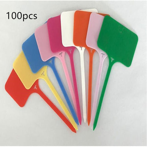 100PCS T type label waterproof record plate Nursery Premium Label Plastic Plant Garden Plant Pot Planter Vegetable Label Tag