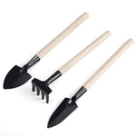 3PCs/Set Home Gardening Tool Set Balcony Home-grown Mini Digging Suits Three-piece Shovel Rake Garden Tools Combination