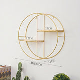 Nordic Iron Hexagonal Grid Wall Storage rack Shelf Wall Hanging Geometric Figure Wall Decoration Living Room decorative shelf