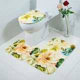 3Pcs/set Bathroom Mat Set Flannel Anti-Slip Kitchen Bath Mat Carpet Bathroom Toliet Rug Washable Tapete Banheiro