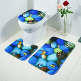 3Pcs/set Bathroom Mat Set Flannel Anti-Slip Kitchen Bath Mat Carpet Bathroom Toliet Rug Washable Tapete Banheiro