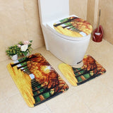 3Pcs/set Bathroom Mat Set Flannel Anti-Slip Kitchen Bath Mat Carpet Bathroom Toliet Rug Washable Tapete Banheiro