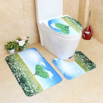 3Pcs/set Bathroom Mat Set Flannel Anti-Slip Kitchen Bath Mat Carpet Bathroom Toliet Rug Washable Tapete Banheiro