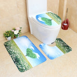 3Pcs/set Bathroom Mat Set Flannel Anti-Slip Kitchen Bath Mat Carpet Bathroom Toliet Rug Washable Tapete Banheiro