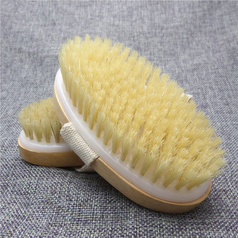 Bath Brushes Dry Skin Natural Bristle the SPA the Brush Wooden Bath Shower Bristle Brush SPA Body Brush without Handle JWYYQ11